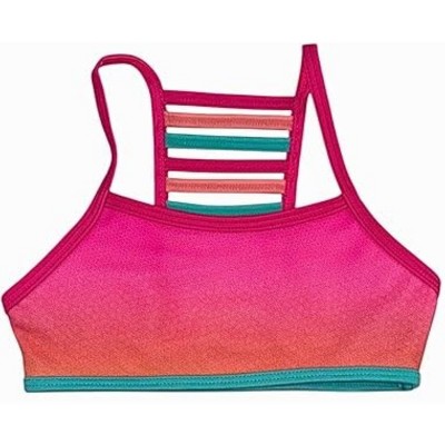 GO COCO Little Girls’ 2-Piece Strappy Detail Camikini Swimsuit Set, Sorbet Delight, 6X — фото 3