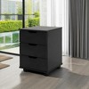 Sevobal File Cabinets Vertical Filing Cabinet with 3 Drawers and Wheels, Small File Cabinets for Under Desk Home Office, Black, 15.75"*15.75"*22.16" - 2 of 4