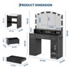 Vanity Desk, Makeup Vanity Desk with Mirror & 9 LED Light Bulbs, Large Drawers and Three Level Storage & Tiers of Open Shelves for Bedroom, White - 4 of 4