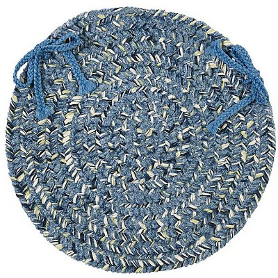 Colonial Mills West Bay - Blue Tweed Chair Pad, Set of 4