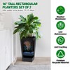 ODK 16" Tall Planters Set of 4, Outdoor＆Indoor Planter Pots, High Front Porch Planter Pots with Drainage Holes＆Water Level Monitor＆Inner Bucket - 2 of 4