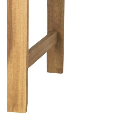 Teak Brown Acacia Wood 2-Seat Outdoor Bench