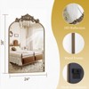 BEAUTYPEAK Vanity Wall Mirror Decorative Vintage Arch Bathroom Mirror with Designed Bottom - 3 of 4