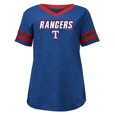 Mlb Texas Rangers Girls' Henley Team Jersey : Target