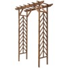 Outsunny 79in Wooden Garden Arbor Arch Trellis with Classic Countryside Style, Pergola Style Roof for Climbing Vines for Ceremony Party Weddings - 4 of 4