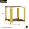 Dolonm Modern Luxury Gold End Table for Living Room, Round 8mm Black Tempered Glass Sofa Side Table - 2 of 4
