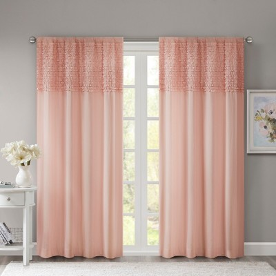 Laurie Cotton Horizontal Ruffle Curtain Panel Target