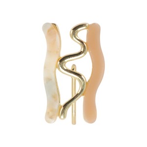 Unique Bargains Women's Two-color Wave Ponytail Buckle Hair Clip 1 Pc - 1 of 4