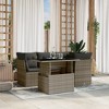vidaXL 5 Piece Patio Sofa Set with Cushions Gray Poly Rattan - Gray without storage - 2 of 4
