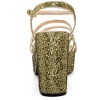 BLISSFUL STEP Women's Glitter Chunky Heel Open Toe Slingback Sandals - 3 of 4