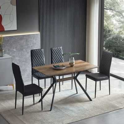 NicBex Modern Minimalist Dining Table Wood Table for Dining Room, Brown