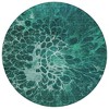 Teal Blue Aqua And Turquoise Abstract Washable Indoor Outdoor Area Rug - 4 of 4