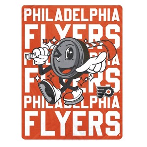 NHL Philadelphia Flyers 60"x80" Cartoon Puck Ultra Soft Blanket - 1 of 2