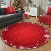 Washable Christmas Decorative Snowflake Area Rug Non-Slip Low Pile Indoor Xmas Rugs for Living Room Bedroom - 2 of 4