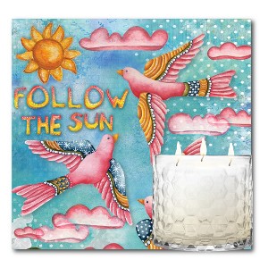 Courtside Market Follow The Sun 13.5 oz Soy Wax Candle with 8"x8" Artboard - 1 of 2
