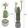 UV Resistant Large Artificial Cactus with Pot, Realistic Faux Plants Indoor, Lifelike Fake Cactus Plant for Indoor and Outdoor - 2 of 4