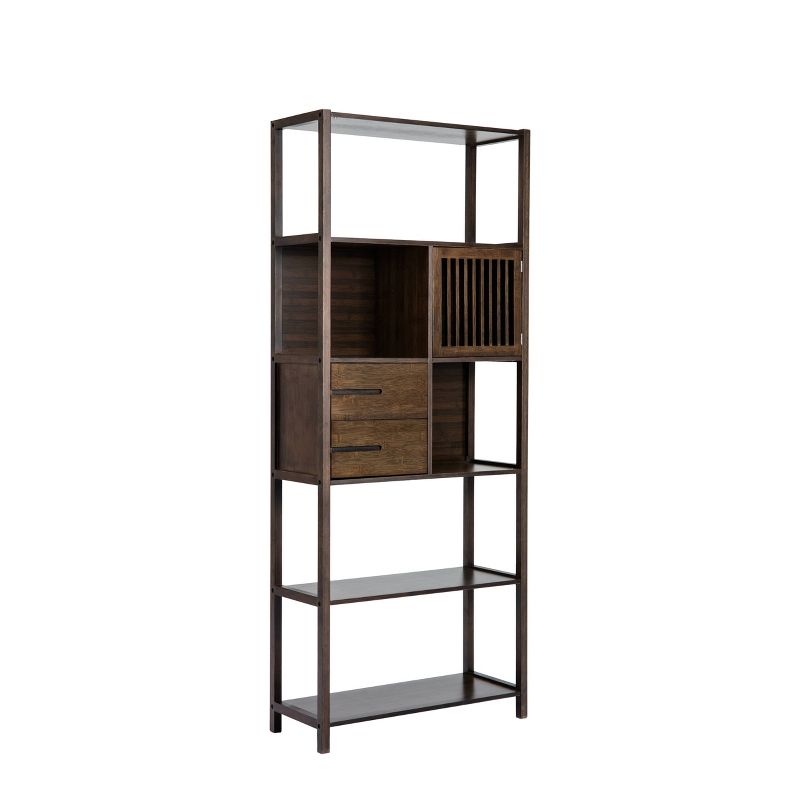 Selma Bamboo Bookcase Right Facing Spindle Cabinet - Boraam, 1 of 11