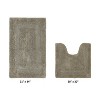 Lux Premium 100% Cotton Tufted Solid Reversible 2 Piece Bath Rug Set – Ultra-Soft, Water-Absorbent, Durable, Machine Washable Bathroom Rug - 2 of 4
