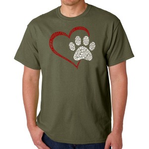 LA Pop Art Paw Heart - Men's Word Art T-Shirt - 1 of 4