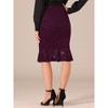 Allegra K Women's Elegant Vintage Fishtail Lace Stretch Office Bodycon Pencil Skirt - 4 of 4
