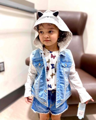 Kids Car Denim Jacket Car Art Hooded Denim Jacket for Kids 