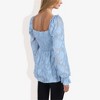 Anna-Kaci Women's Square Neck Smocked Top with Sheer Puff Sleeves Elegant and Stylish for Any Occasion - 4 of 4