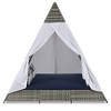 90.5" Outdoor Patio Wicker Triangle Tent Daybed Sunbed with Colorful Pillows and Curtain - 4 of 4