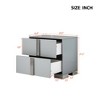Elegant Nightstand with Metal Handle,Mirrored Bedside Table with 2 Drawers for Bedroom,Living Room - 2 of 4