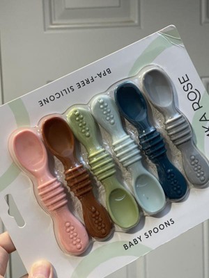 Silicone Baby Teething Spoon - Set of 6 - Multicolor, Simka Rose