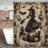 Paaaawaters Shower Curtain Set with - Vintage Witch & Pumpkin Design, Water-Resistant Polyester - 2 of 4