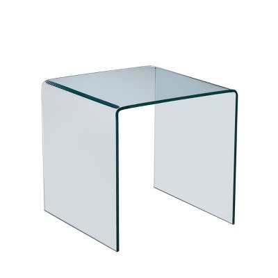 GlasFlength Coffee Tables Round Coffee Table Center Table Glass Coffee Table Small Table for Living Room, Clear, 19.72"*15.8"*17.72"
