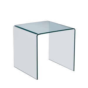GlasFlength Coffee Tables Round Coffee Table Center Table Glass Coffee Table Small Table for Living Room, Clear, 19.72"*15.8"*17.72" - 1 of 4