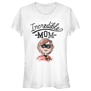 Juniors Womens The Incredibles 2 Incredible Mom Water Color  T-Shirt -  - - 1 of 4