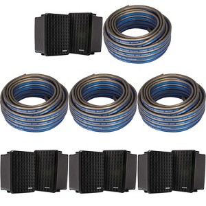 Kicker (4 Pair ) KB6B 2-Way Full Range Indoor Outdoor Speakers (Pair) Weatherproof Speakers for Patio Garage Poolside in-Home, Black & 80ft Speaker... - 1 of 4