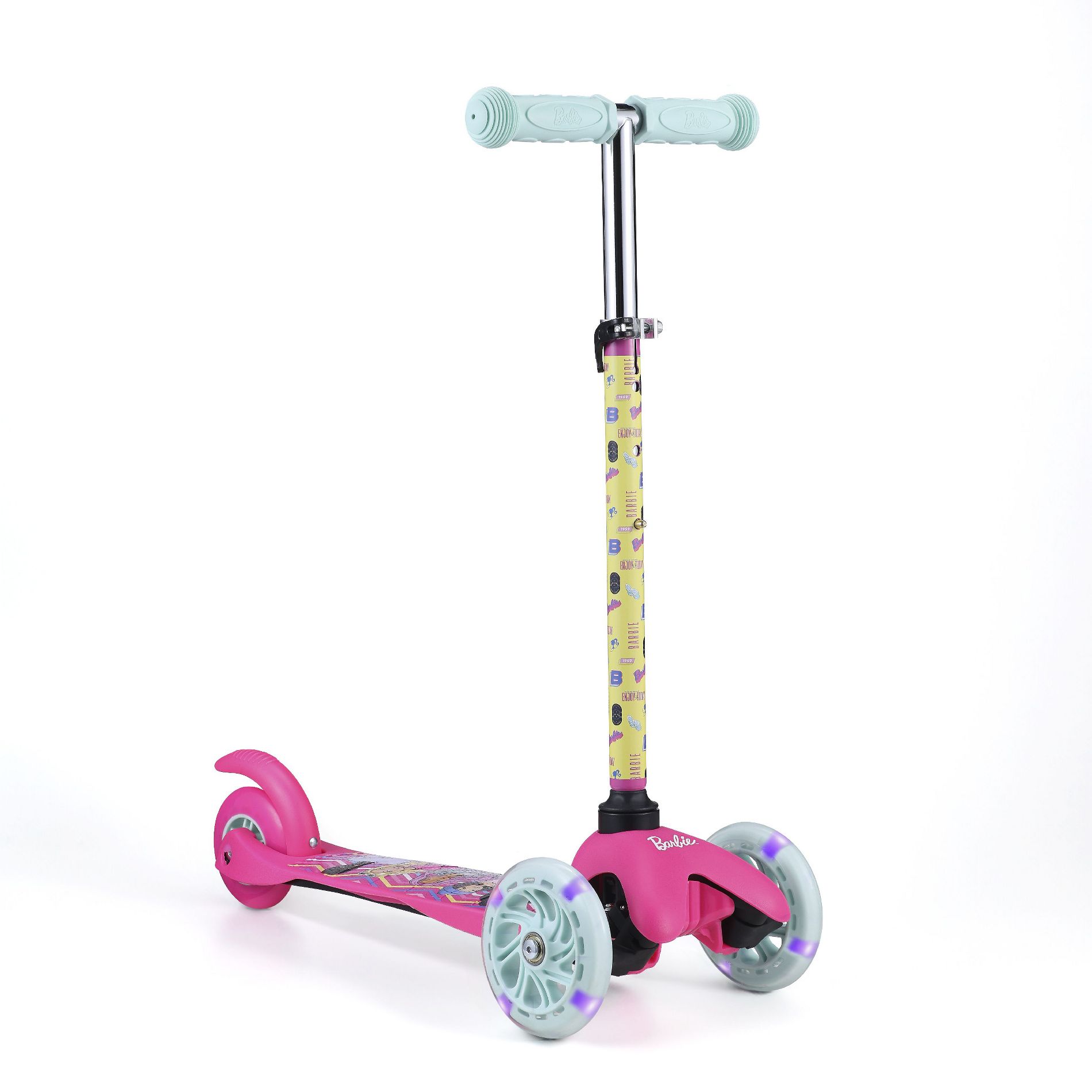Barbie Scooter 3 Wheel Tilt And Turn with Adjustable Handlebar and Light Up Wheel
