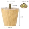 Unique Bargains Wood Furniture Sofa Dresser Legs Round Mid-Century Modern Replacement Feet Set of 4 - 4 of 4