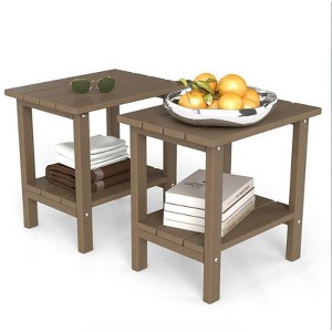 Decksplore 2-Tier HDPE Adirondack Side Table - Weatherproof Outdoor/Indoor Patio Side Table - 1 of 4