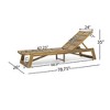 Acacia Wood Patio Chaise Lounge -Slat Paneling, Patio Accent Chair, Sleek Exotic Adjustable Outdoor Recliner Chair -Christopher Knight Home - 4 of 4