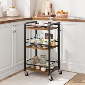 Whizmax Bar Cart for Home, Small Home Bar Serving Carts, Bar Cart with Wheels, 3 Tier Rolling Utility Storage Carts for Kitchen Dining Living Room - 1 of 4