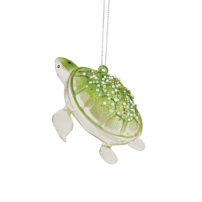 Gallerie II Seafoam Glitter Sea Turtle Christmas Xmas Ornament