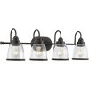 Progress Lighting Saluda 4-Light Bath Vanity, Antique Bronze, Clear Glass Shades - 2 of 3
