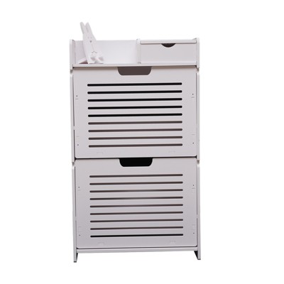 YIYIBYUS Modern Shoe Cabinet Flip Drawers Shoe Rack Storage Organizer Entryway