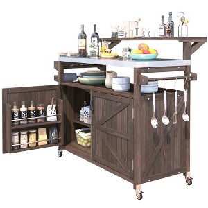Dexmalle 53.3" Outdoor Kitchen Island with Raised Shelf and Outdoor Kitchen Island with Raised Shelf - 1 of 4
