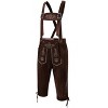 Men's Retro Faux Leather Embroidered Bib Shorts Outfit Leather Trousers - 2 of 3