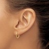 Black Bow Jewelry 1.5mm x 15mm 14k Yellow Gold Satin Diamond-Cut Endless Hoop Earrings - 3 of 4