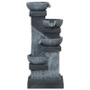 Outsunny 33.5" Outdoor Water Fountain, 4-Tier Floor Standing Resin Cascading Bowls Waterfall Fountain with LED Lights, Pump - 4 of 4