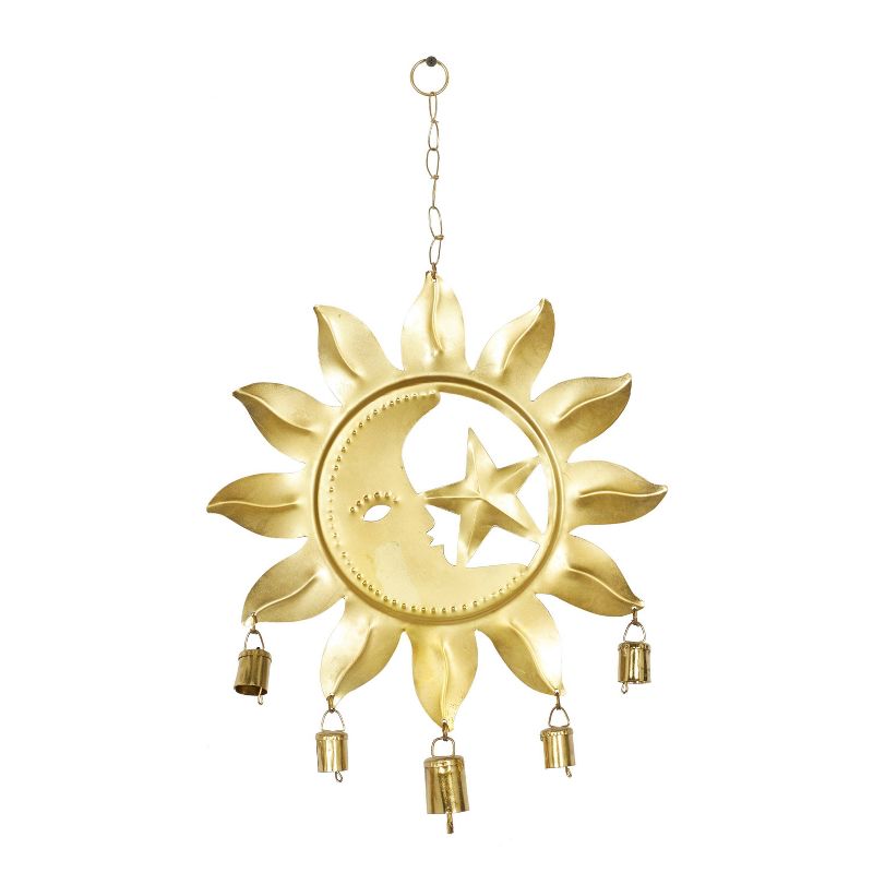 Set of 3 Iron Eclectic Sun and Star Windchime Gold/Bronze/Silver - Olivia &#38; May, 3 of 7