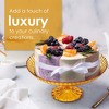 Amici Home Flower Footed Glass Cake Stand, Round Vintage Style Cake Plate, 10” D x 4” H - 2 of 4