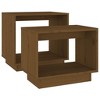 vidaXL 2-Piece Nesting Coffee Tables in Honey Brown | Solid Pinewood Construction | Versatile Functionality | Space-Saving Design | Requires Assembly - 4 of 4