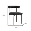 HomeRoots Set of Two Black Upholstered Polyester Open Back Dining Side Chairs - 3 of 4